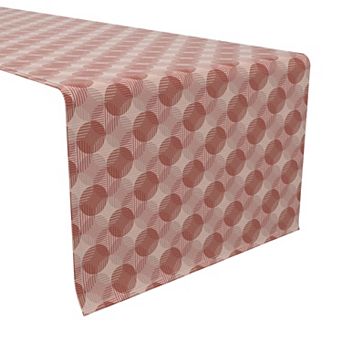Table Runner, 100% Cotton, 16x90", Dusty Pink Dots