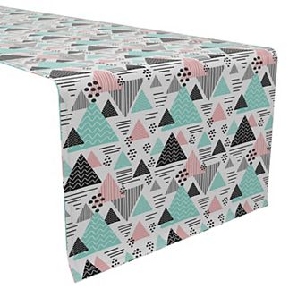 Table Runner, 100% Cotton, 16x72", Retro Trends Pattern