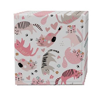 Napkin Set of 4, 100% Cotton, 20x20", Princess Kittens