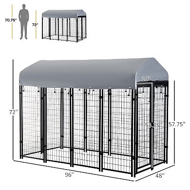 Medium Outdoor Dog Kennel Run House Crate Cage Anti-uv Roof Patio Pet Shelter