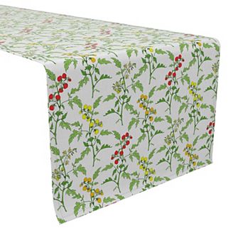 Table Runner, 100% Cotton, 16x72", Vines of Tomatoes