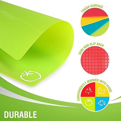 Zulay Kitchen Extra Thick Plastic Cutting Boards for Kitchen