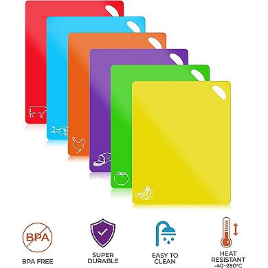 Zulay Kitchen Extra Thick Plastic Cutting Boards for Kitchen