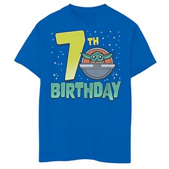 Boys 6-20 Star Wars The Mandalorian Grogu 7th Birthday Doodle Graphic Tee