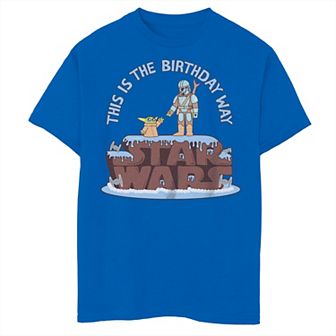 Boys Star Wars The Mandalorian Grogu Din Djarin This is the Birthday Way Graphic Tee