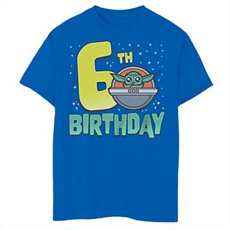 Boys Star Wars The Mandalorian Grogu 6th Birthday Doodle Graphic Tee