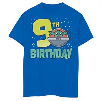 Boys Star Wars The Mandalorian Grogu 9th Birthday Doodle Graphic Tee