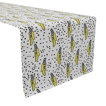 Table Runner, 100% Cotton, 16x72", Modern Banana