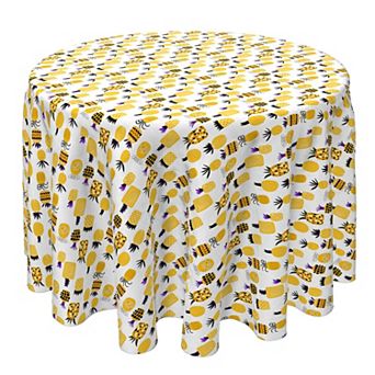 Round Tablecloth, 100% Cotton, 60 Round", Variety of Pineapples