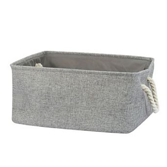 Collapsible Storage Bin Basket Organizer Box Fabric Baskets For Closet Gray L