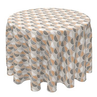 Round Tablecloth, 100% Cotton, 60 Round", Patterned Circles Geometric