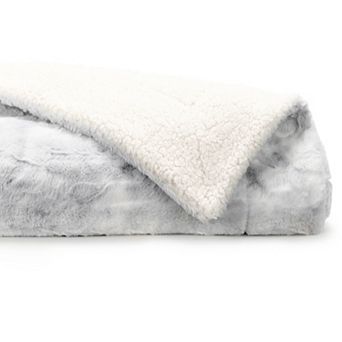 Urban Loft's Faux Fur Reversible Gray Tie Dye Throw Blanket