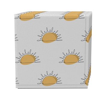 Napkin Set of 4, 100% Cotton, 20x20", Watercolor Sun