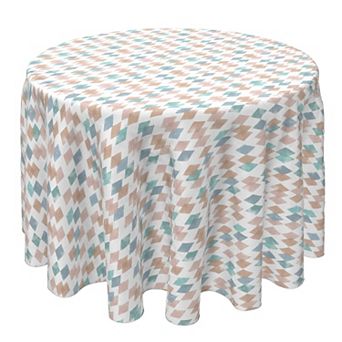 Round Tablecloth, 100% Cotton, 60 Round", Faded Diamond Design
