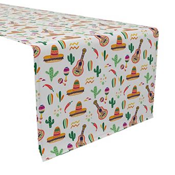 Table Runner, 100% Cotton, 16x72", Cinco De Mayo Celebration