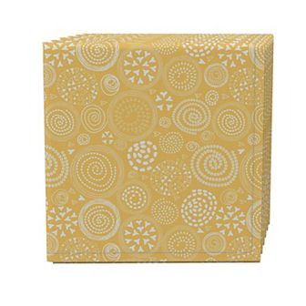 Napkin Set of 4, 100% Cotton, 20x20", Bright Patterns in Circles