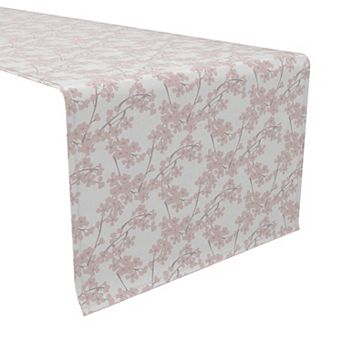 Table Runner, 100% Cotton, 16x108", Spring Blossom Branches