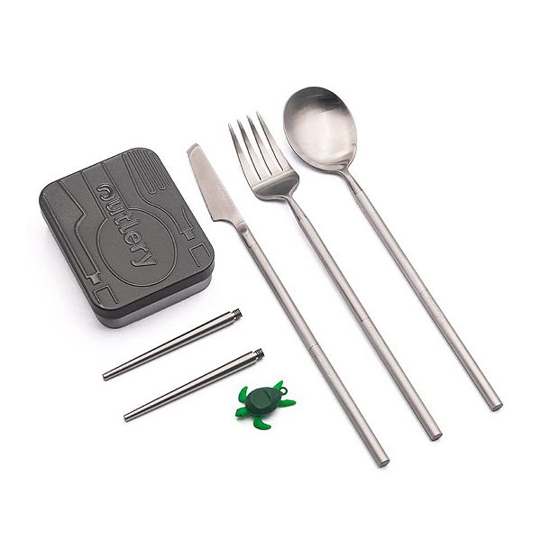 Portable Cutlery Set, Reusable Travel Utensils, Stainless Steel