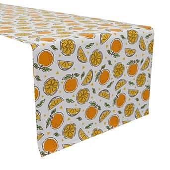 Table Runner, 100% Cotton, 16x108", Juicy Tangerines