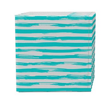 Napkin Set of 4, 100% Cotton, 20x20", Aqua Summer Stripe