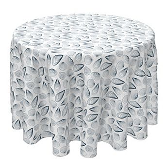 Round Tablecloth, 100% Cotton, 60 Round", Ocean Shells and Waves