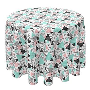 Round Tablecloth, 100% Cotton, 60 Round", Retro Trends Pattern
