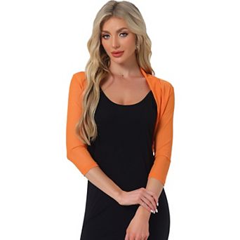 Women's Semi Sheer Elegant Long Sleeves Bolero Shrug Tops