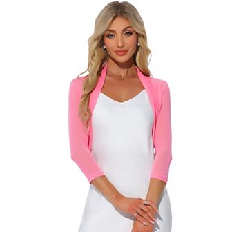 Women's Semi Sheer Elegant Long Sleeves Bolero Shrug Tops