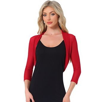 Women's Semi Sheer Elegant Long Sleeves Bolero Shrug Tops