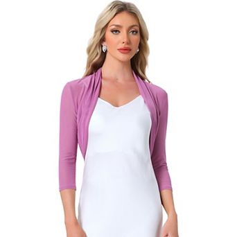 Women's Semi Sheer Elegant Long Sleeves Bolero Shrug Tops