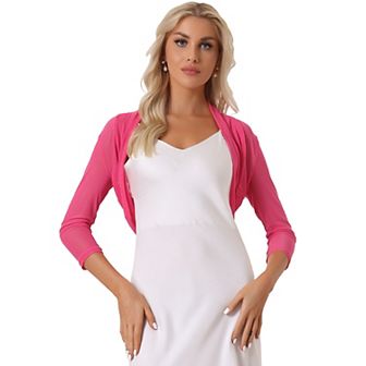 Women's Semi Sheer Elegant Long Sleeves Bolero Shrug Tops