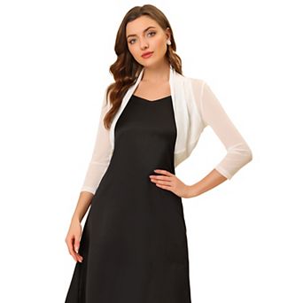 Women's Semi Sheer Elegant Long Sleeves Bolero Shrug Tops
