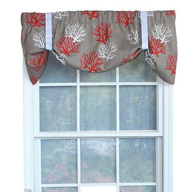 Sea Coral Suspender Window Treatment Valance 3" Rod Pocket 50" x 16"