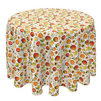 Round Tablecloth, 100% Cotton, 60 Round", All Kinds of Fruits