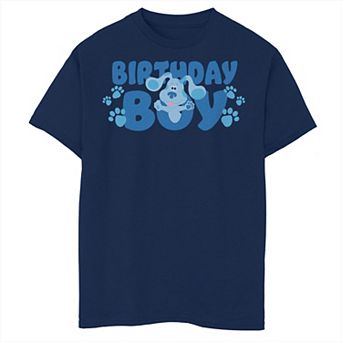 Boys Blue's Clues Blue Paw Prints Birthday Boy Husky Graphic Tee