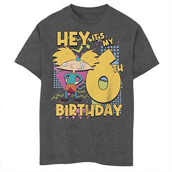 Boys Hey Arnold Birthday Arnold Hey It's My Sixth Birthday Husky Graphic Tee