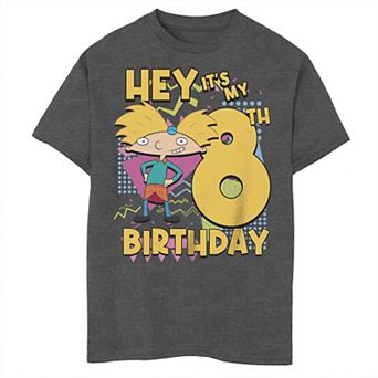 Boys Hey Arnold Birthday Arnold Hey It's My Eighth Birthday Husky Graphic Tee