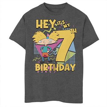 Boys Hey Arnold Birthday Arnold Hey It's My Seventh Birthday Husky Graphic Tee