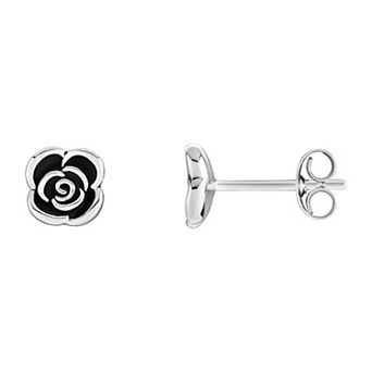 PRIMROSE Sterling Silver Rose Stud Earrings