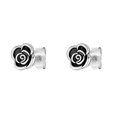 PRIMROSE Sterling Silver Rose Stud Earrings