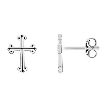 PRIMROSE Sterling Silver Cross Stud Earrings