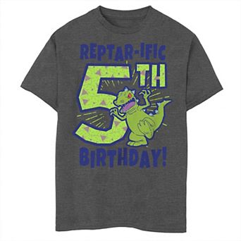 Boys Rugrats Reptar 5th Birthday Husky Graphic Tee