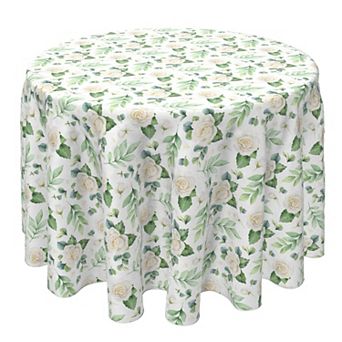 Round Tablecloth, 100% Cotton, 60 Round", Floral Wedding Elegance