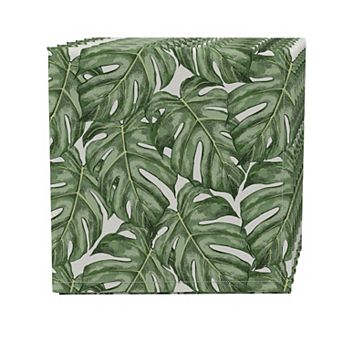 Napkin Set of 4, 100% Cotton, 20x20", Monstera Leaves