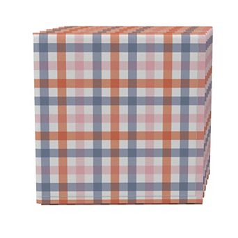 Napkin Set of 4, 100% Cotton, 20x20", Plaid 7