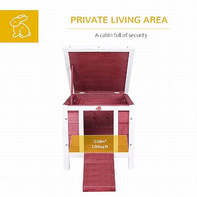 Small Cute Cat House W/ Hatch Door, Resistance To Weather, & Raised Floor, Red