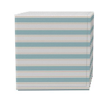 Napkin Set of 4, 100% Cotton, 20x20", Blue Horizontal Stripe