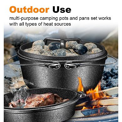 Pre-seasoned Cast Iron Kitchen Cooking Set
