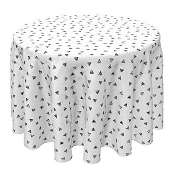 Round Tablecloth, 100% Cotton, 60 Round", Stamped Geometric Triangles