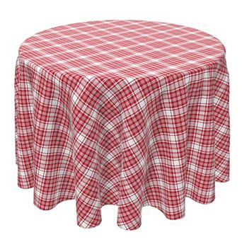 Round Tablecloth, 100% Cotton, 60 Round", Plaid 2